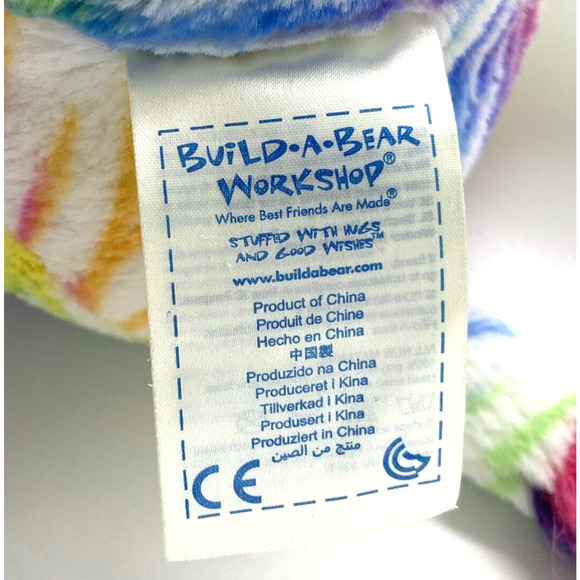 Build A Bear BABW Colorful Rainbow Striped Zebra Plush Stuffed Animal Toy 18" - Picture 10 of 11